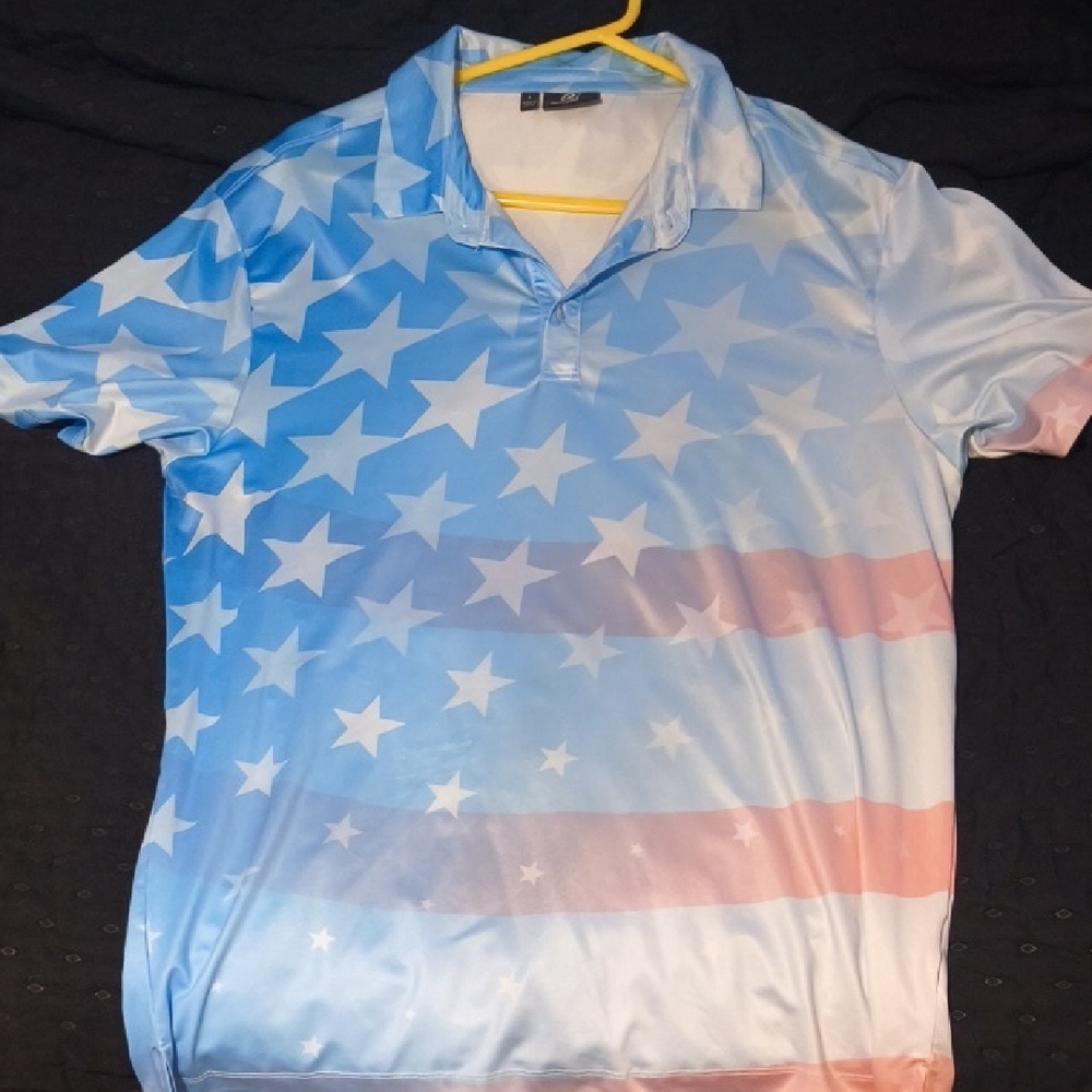 Stylish Blue and Red Star Men's Polo